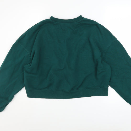 H&M Divided Women's Green Pullover Sweatshirt Size 12 Regular Fit
