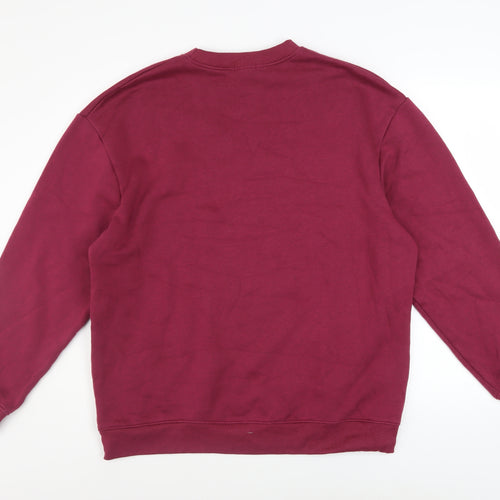 boohooMAN Men's Red XS Pullover Graphic Sweatshirt