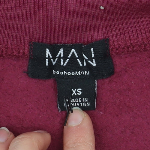 boohooMAN Men's Red XS Pullover Graphic Sweatshirt