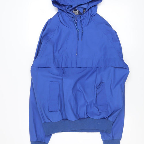 Lands' End Mens Blue Hooded Anorak Jacket Size M Regular Fit