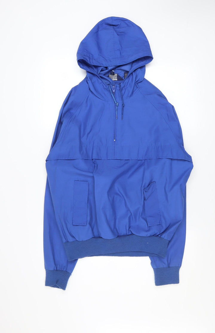 Lands' End Mens Blue Hooded Anorak Jacket Size M Regular Fit