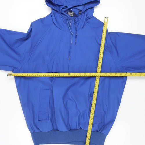 Lands' End Mens Blue Hooded Anorak Jacket Size M Regular Fit