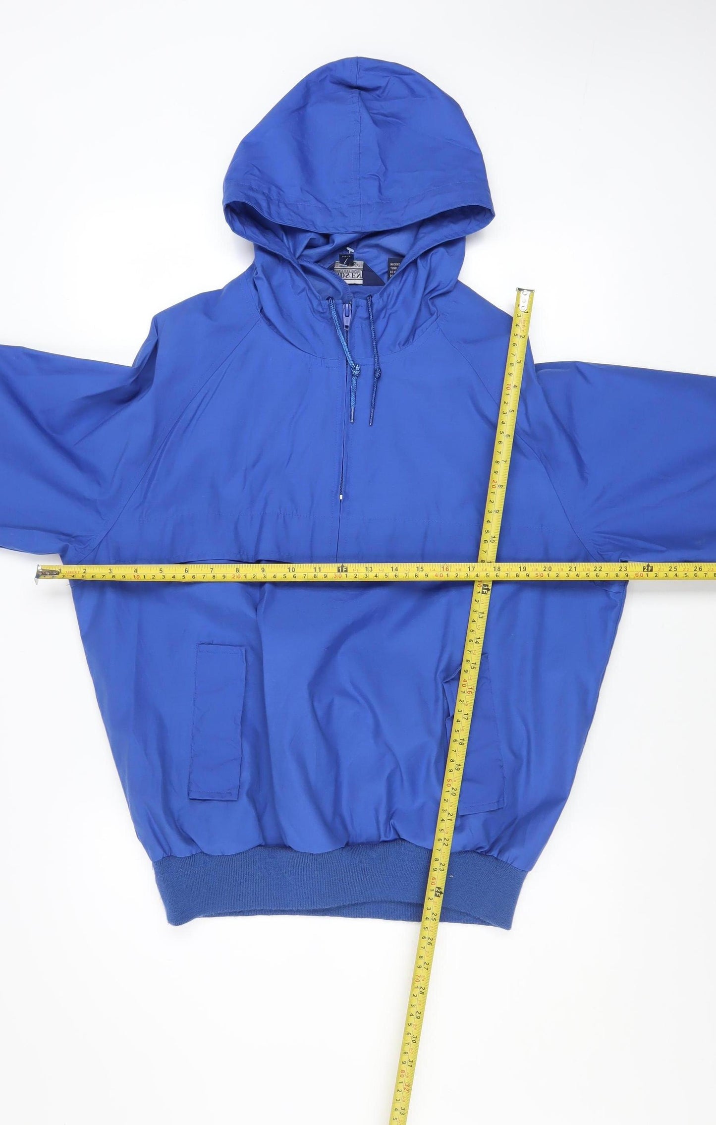 Lands' End Mens Blue Hooded Anorak Jacket Size M Regular Fit