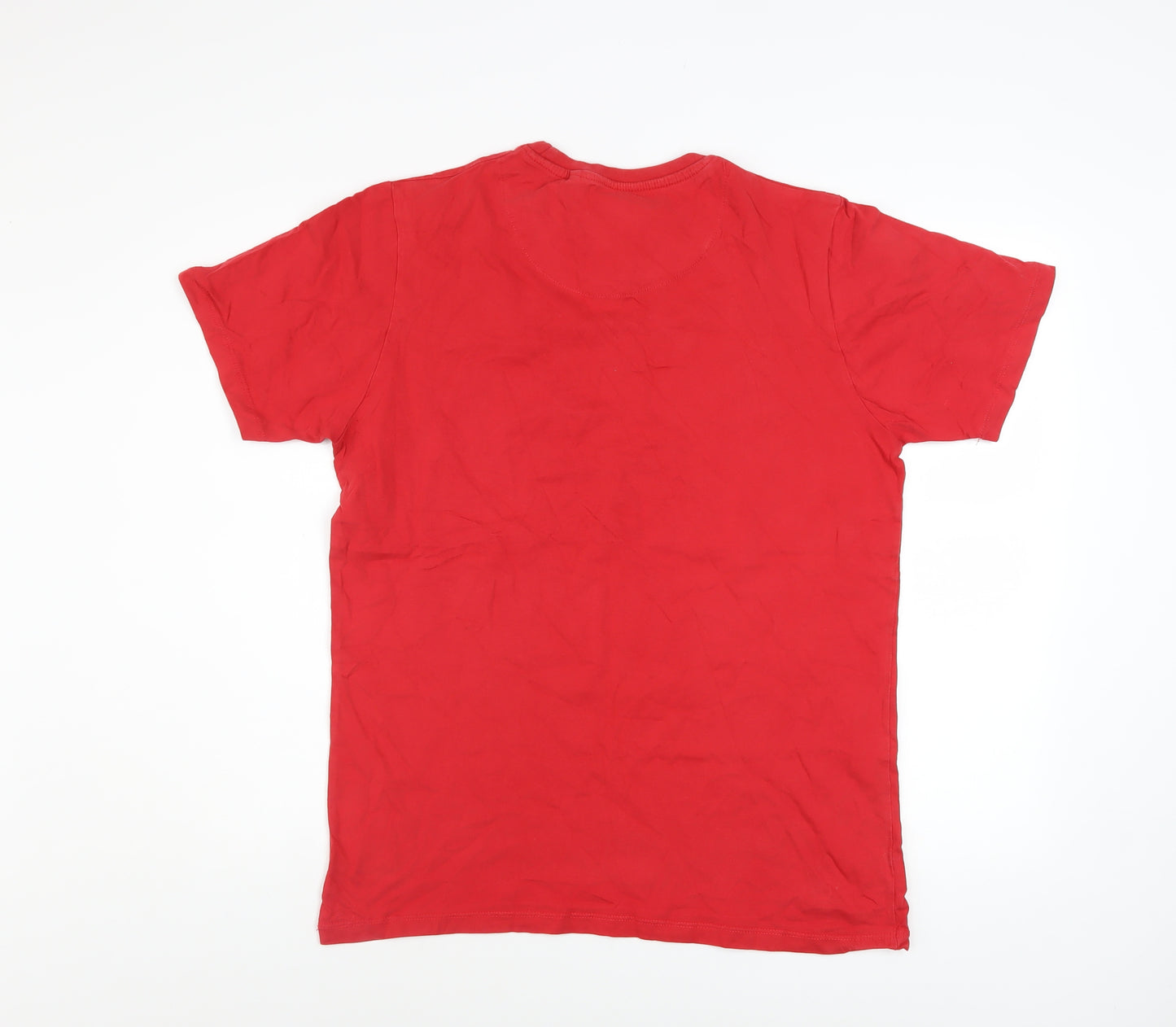 Diesel Men’s Red Cotton Crew Neck Short Sleeve T-Shirt L