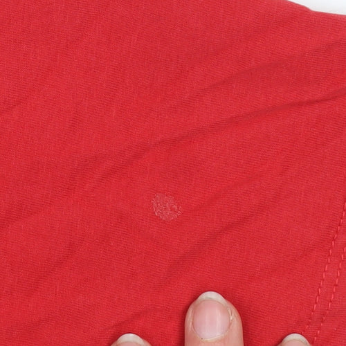 Diesel Men’s Red Cotton Crew Neck Short Sleeve T-Shirt L