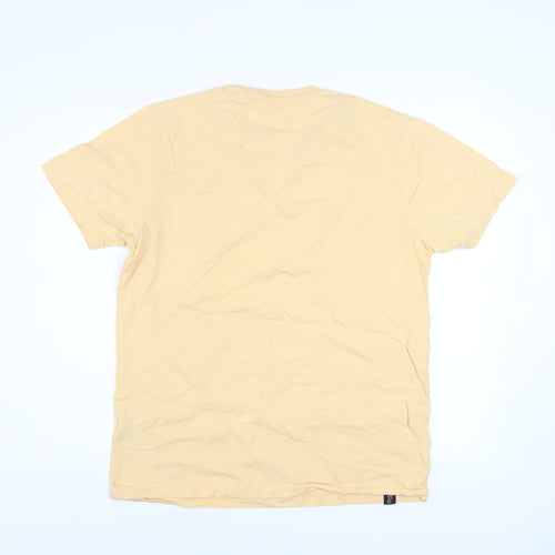 Diesel Men's Beige Cotton Crew Neck Short Sleeve T-Shirt L