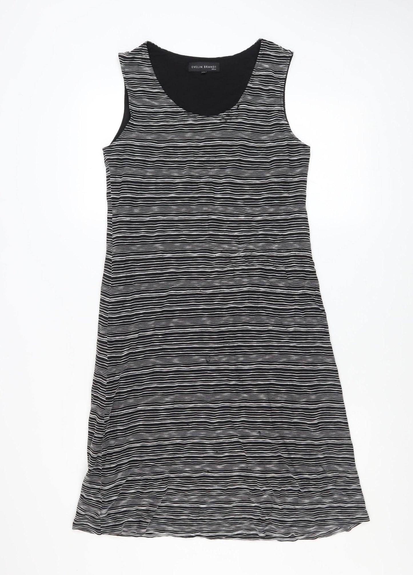 Evelin Brandt Berlin Women's Black Striped Tank Dress Size 10