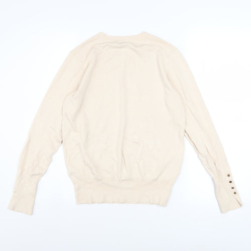Zara Women’s Beige Crew Neck Long Sleeve Pullover Jumper Size 12