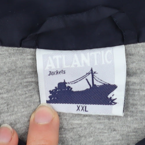 Atlantic Men's Blue 2XL Windbreaker Nylon Jacket Lightweight Casual