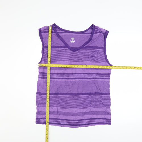 Nike Men's Purple Striped Sleeveless V-Neck Casual Top Size M