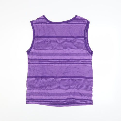 Nike Men's Purple Striped Sleeveless V-Neck Casual Top Size M