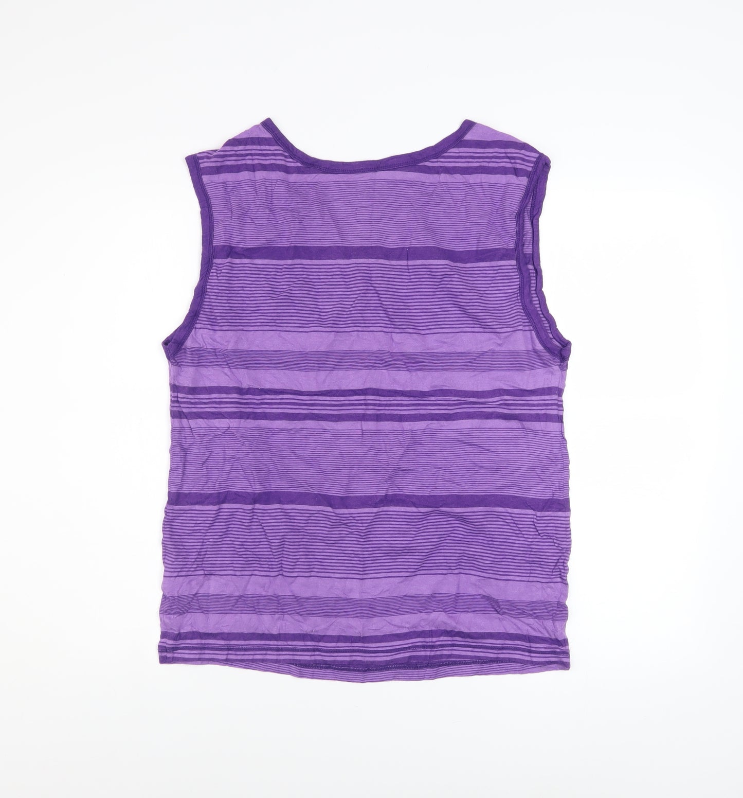 Nike Men's Purple Striped Sleeveless V-Neck Casual Top Size M