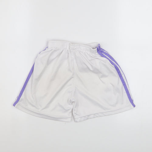 Adidas Boys White Football Shorts Size 128 Real Madrid Athletic Style