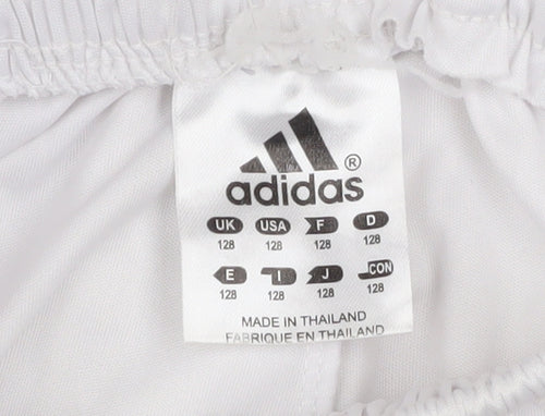 Adidas Boys White Football Shorts Size 128 Real Madrid Athletic Style