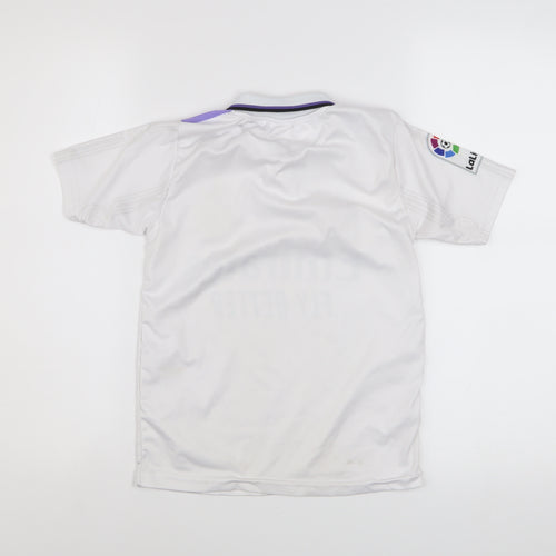Adidas Boys White Real Madrid Football Polo Jersey 8 Years Athletic Fit