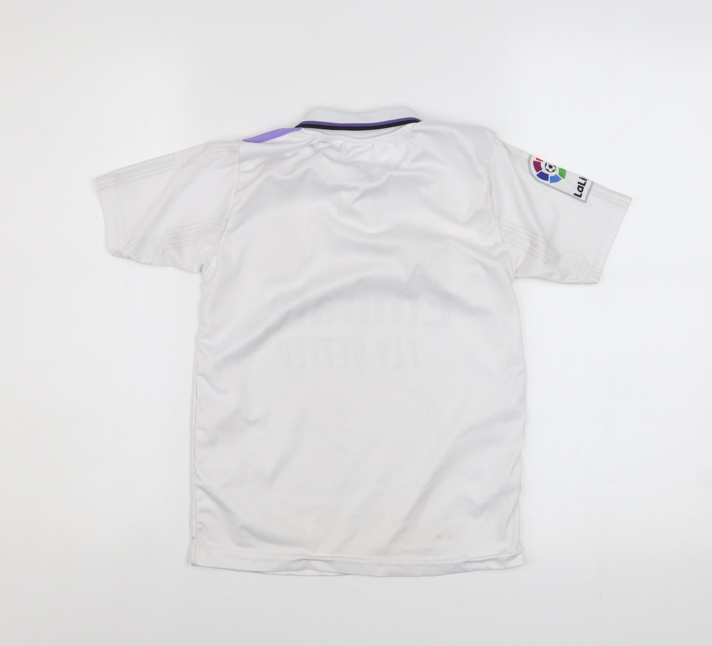 Adidas Boys White Real Madrid Football Polo Jersey 8 Years Athletic Fit