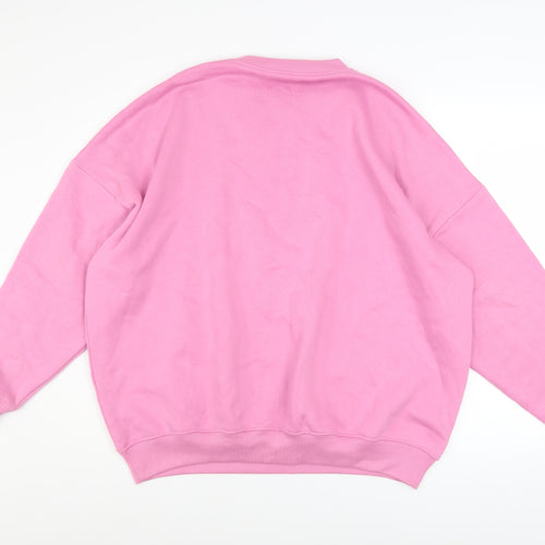 boohoo Men’s Pink Pullover Sweatshirt Size S Crew Neck Cotton Blend
