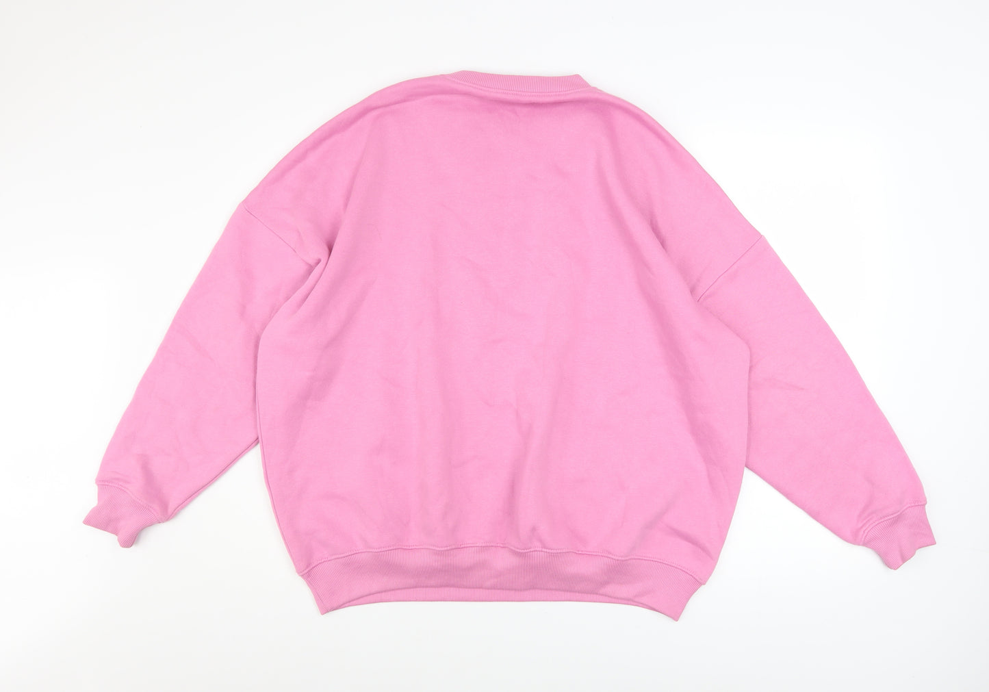 boohoo Men’s Pink Pullover Sweatshirt Size S Crew Neck Cotton Blend