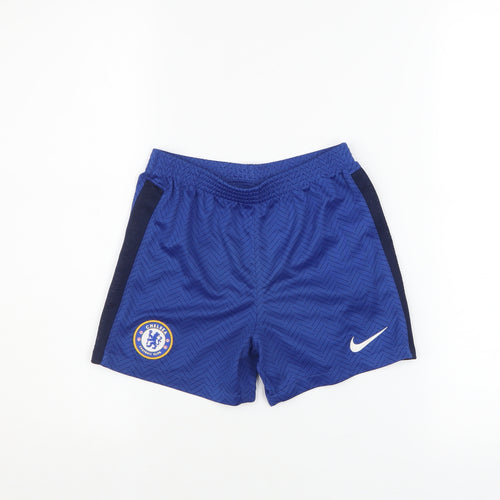 Nike Boys Blue Chelsea Football Club L Sports Shorts Polyester