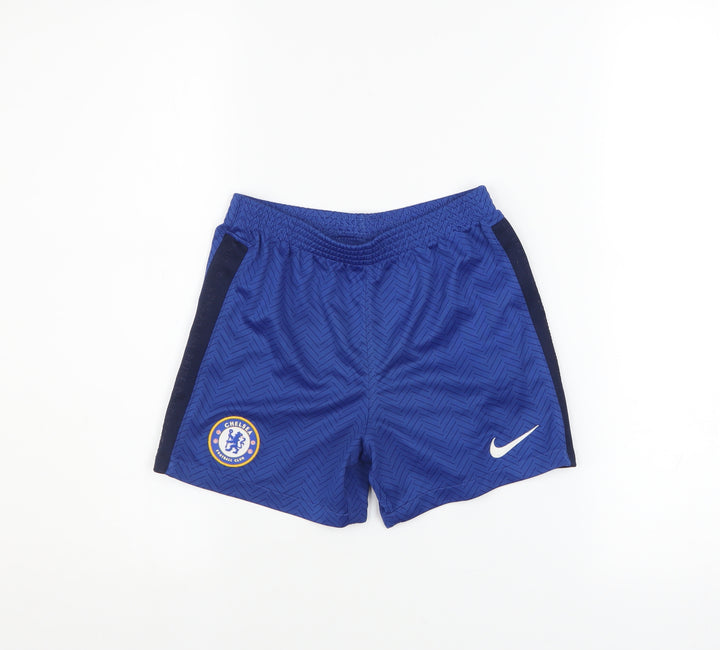 Nike Boys Blue Chelsea Football Club L Sports Shorts Polyester