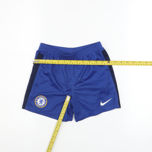 Nike Boys Blue Chelsea Football Club L Sports Shorts Polyester