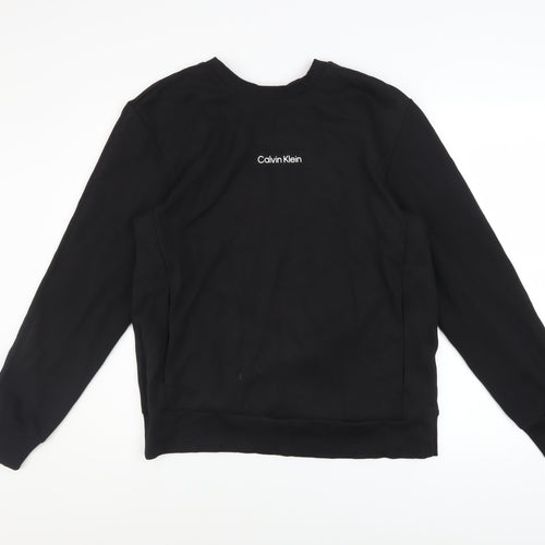 Calvin Klein Men's Black Crew Neck Cotton Sweatshirt Size M