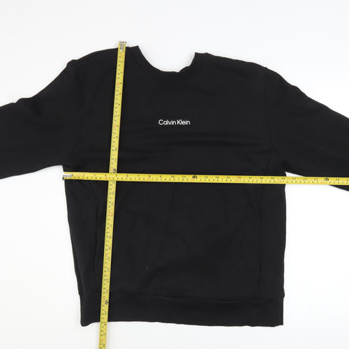 Calvin Klein Men's Black Crew Neck Cotton Sweatshirt Size M