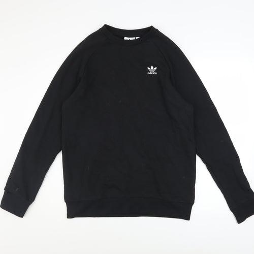 adidas Men's Black Crew Neck Pullover Sweatshirt Size S Sports Logo