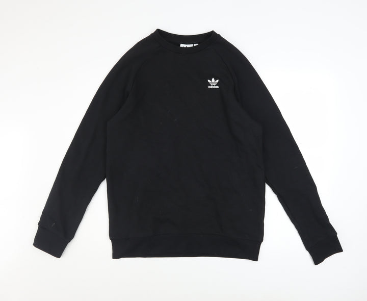 adidas Men's Black Crew Neck Pullover Sweatshirt Size S Sports Logo