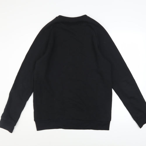 adidas Men's Black Crew Neck Pullover Sweatshirt Size S Sports Logo