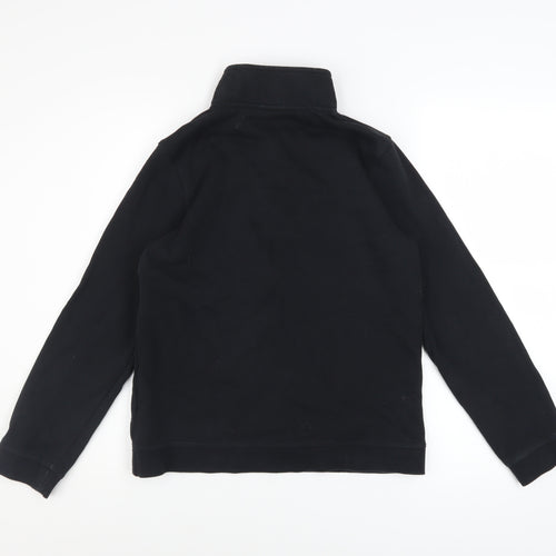 Nike Boys Black L 1/2 Zip Pullover Sweatshirt Cotton Blend Logo Top