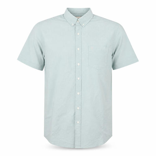 Farah Men's Green Slim Fit Short Sleeve Button-Up Shirt M