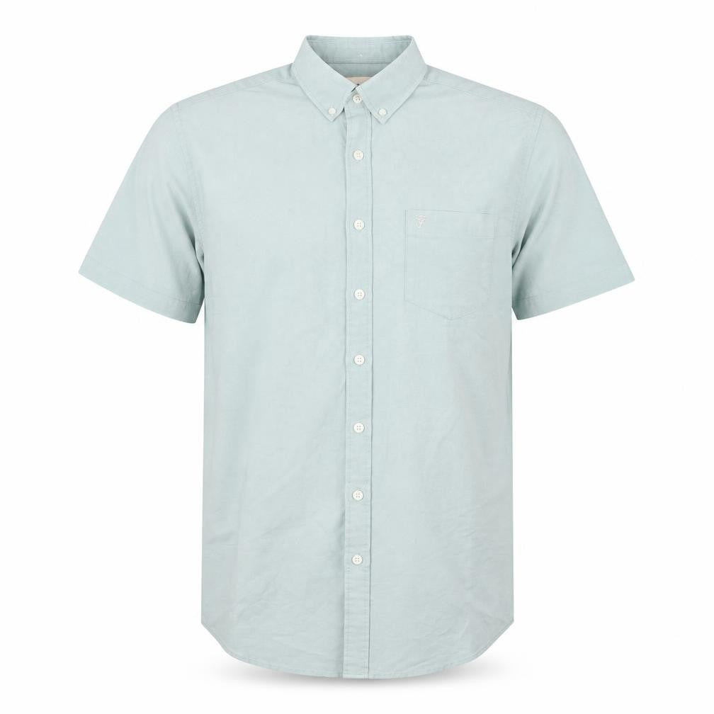 Farah Men's Green Slim Fit Short Sleeve Button-Up Shirt M