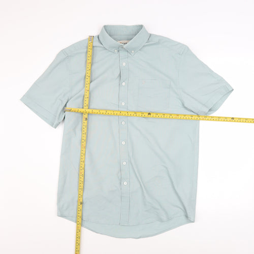 Farah Men's Green Slim Fit Short Sleeve Button-Up Shirt M
