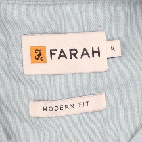 Farah Men's Green Slim Fit Short Sleeve Button-Up Shirt M