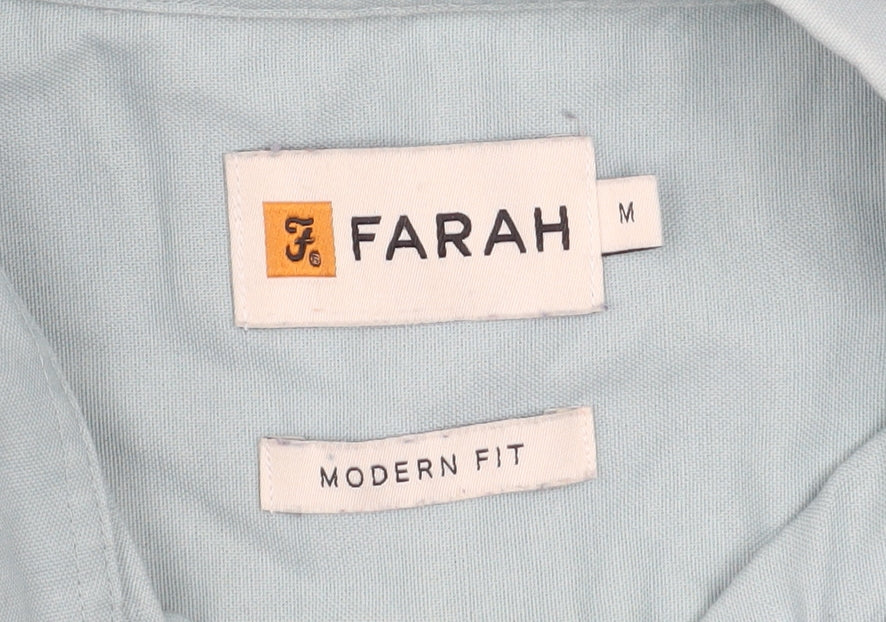 Farah Men's Green Slim Fit Short Sleeve Button-Up Shirt M