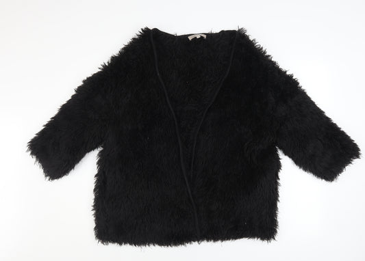 Marks and Spencer Women’s Black Faux Fur Overcoat Size 10