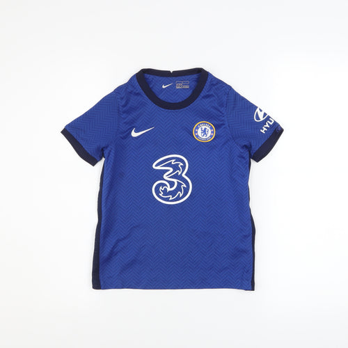 Nike Boys Blue Chelsea Football Jersey 6-7 Years Athletic Fit
