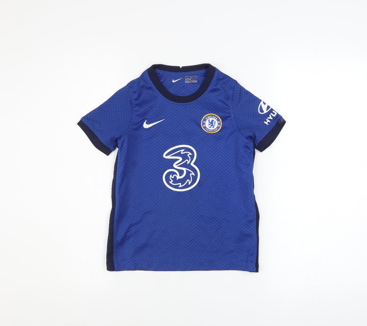 Nike Boys Blue Chelsea Football Jersey 6-7 Years Athletic Fit