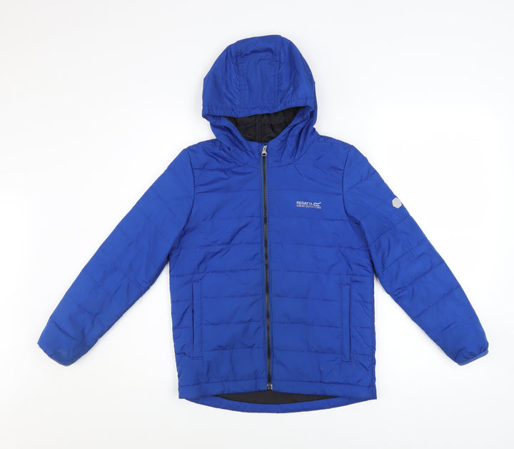 Regatta Boys Blue Hooded Puffer Jacket 9-10 Years Insulated Winter Coat