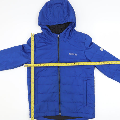 Regatta Boys Blue Hooded Puffer Jacket 9-10 Years Insulated Winter Coat