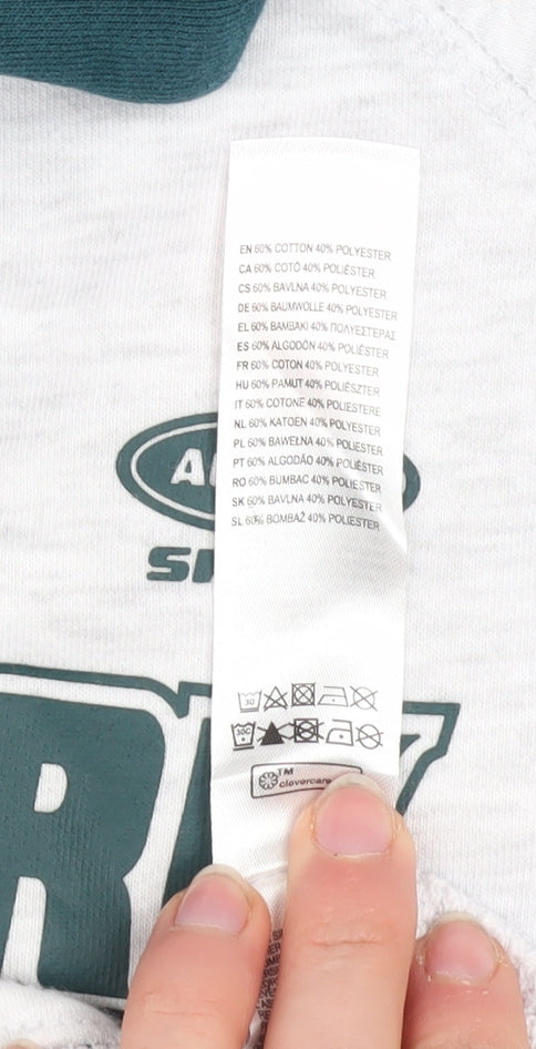 Primark Girls Grey Collared Pullover Sweatshirt 11-12 Years New York Graphic