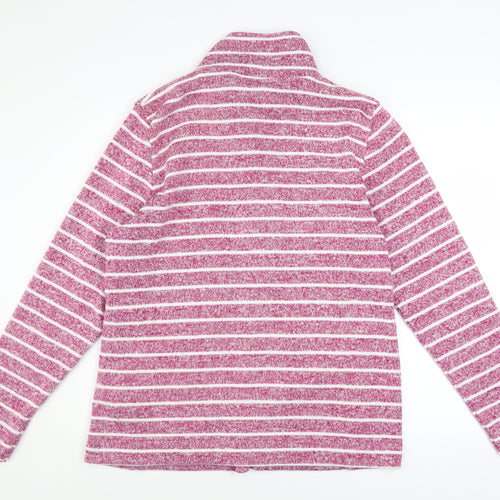 Julipa Womens Pink Stripe Full Zip Fleece Jacket Size 16