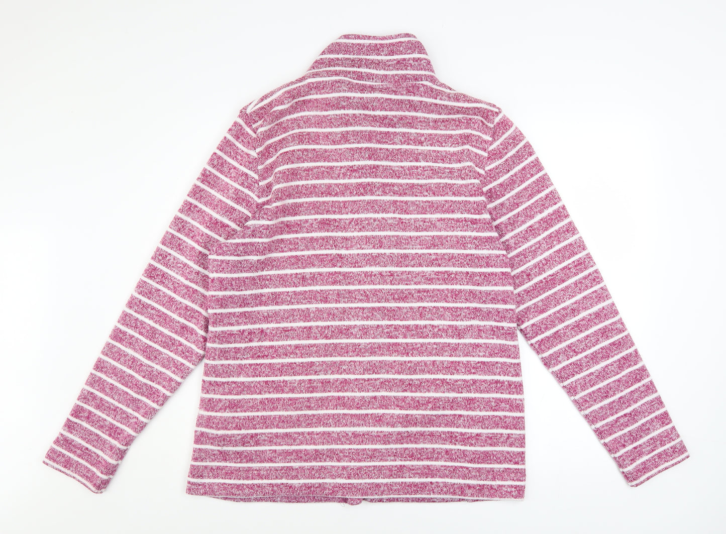Julipa Womens Pink Stripe Full Zip Fleece Jacket Size 16