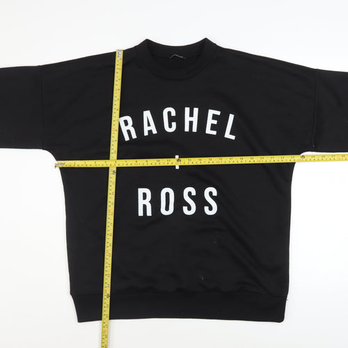Boohoo Women Black Medium Pullover Sweatshirt Rachel + Ross Graphic