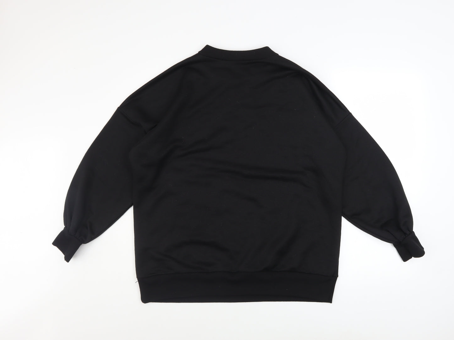 Boohoo Women Black Medium Pullover Sweatshirt Rachel + Ross Graphic