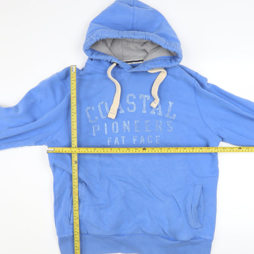 Fat Face Men's Blue Pullover Hoodie M Graphic Cotton Blend