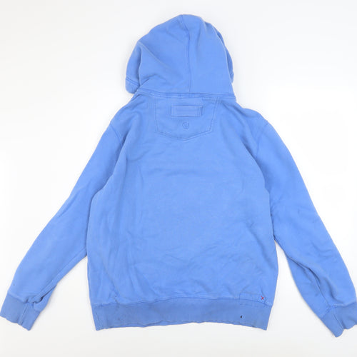 Fat Face Men's Blue Pullover Hoodie M Graphic Cotton Blend