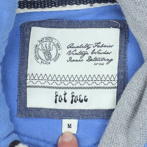 Fat Face Men's Blue Pullover Hoodie M Graphic Cotton Blend