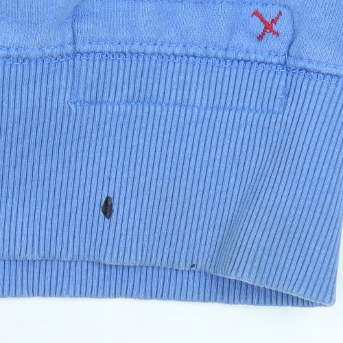 Fat Face Men's Blue Pullover Hoodie M Graphic Cotton Blend